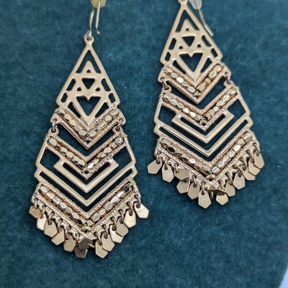925 Gold Plated Geometric Statement Earrings - Picture 2 of 5
